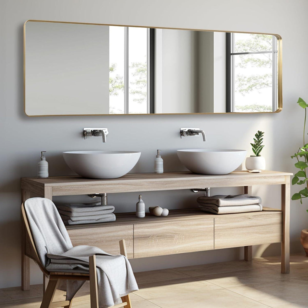 Ganzkörperspiegel Gold 161x52cm – Wand- & Bodenspiegel Modern