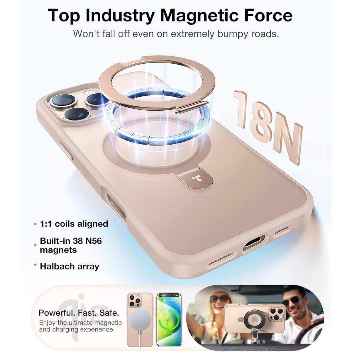 Schutzhülle iPhone 16 Pro mit Ständer, MagSafe, transparent