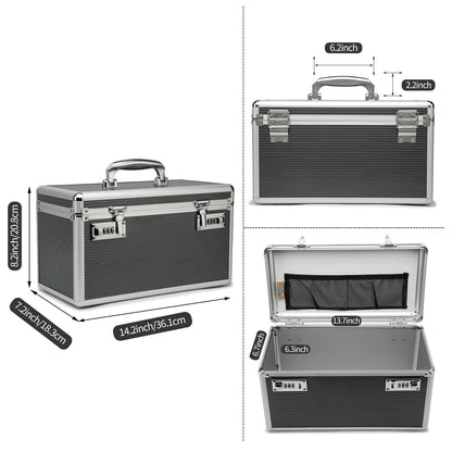 Medikamentenkoffer mit Schloss & Tablettenbox Grau Large