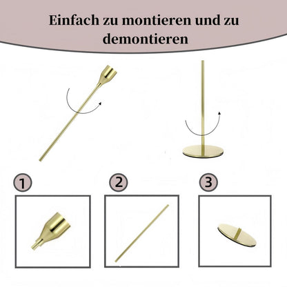 Kerzenständer Gold 3er Set für Stabkerzen