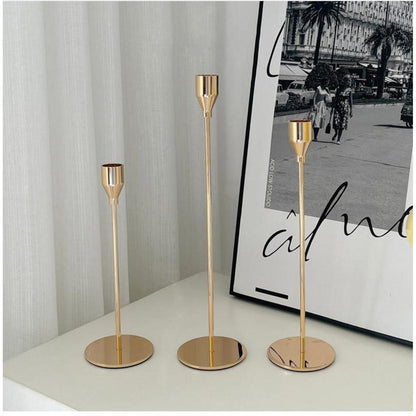 Kerzenständer Gold 3er Set für Stabkerzen