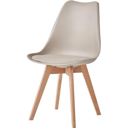 4er Set Esszimmerstühle Modern, Khaki, Buchenbeine