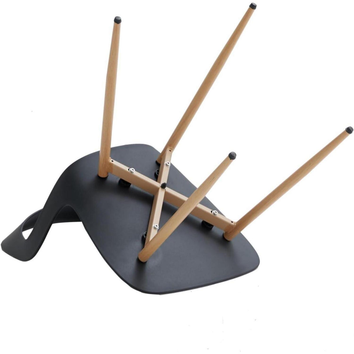 Nordischer Esszimmerstuhl Set 4er – Schwarz & Holz, Modern & Bequem