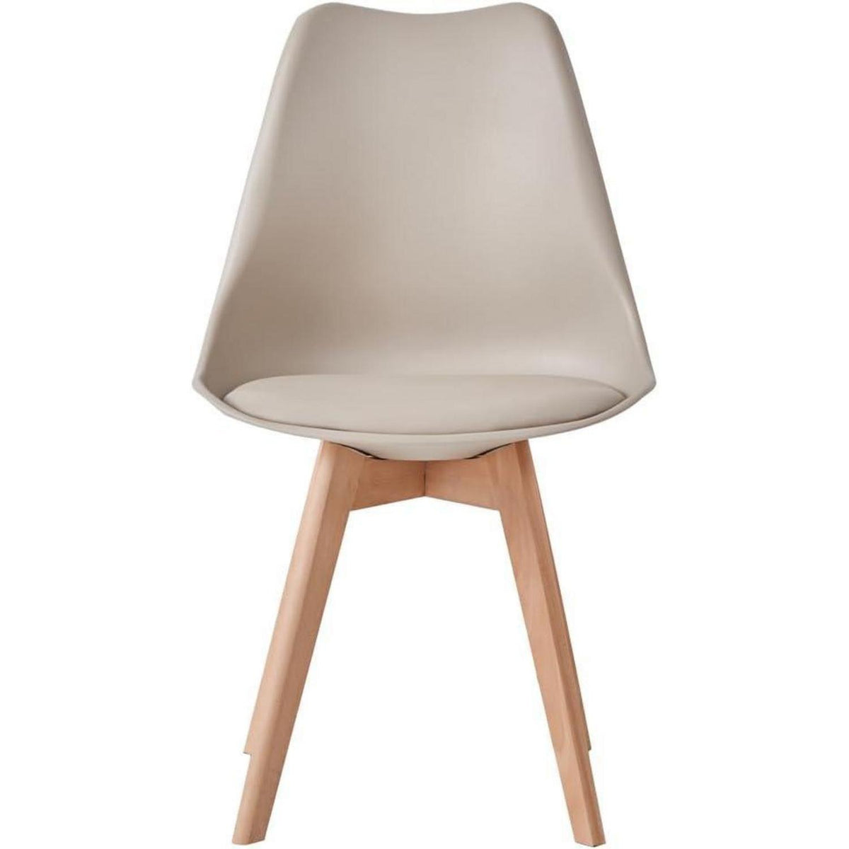 6er Set Esszimmerstühle Modern, Khaki, Buchenbeine