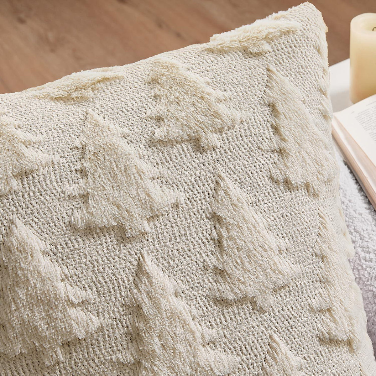 Weihnachtliche Kissenbezüge 2er Set 45x45 cm, Beige