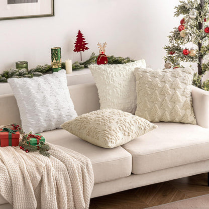 Weihnachtliche Kissenbezüge 2er Set 45x45 cm, Beige