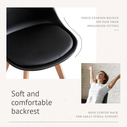6 Esszimmerstühle Nordic Design, Bugholzbeine Schwarz