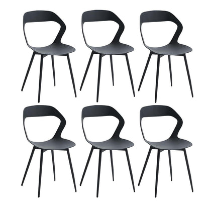 Nordischer Esszimmerstuhl 6er Set mit Metallbeinen, Schwarz