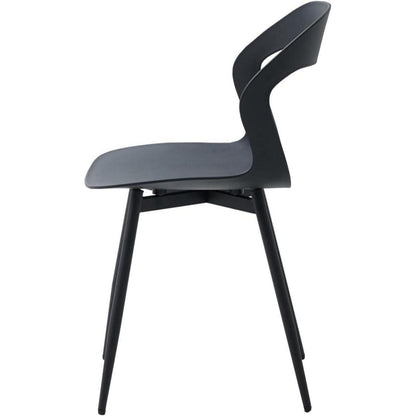 Nordischer Esszimmerstuhl 6er Set mit Metallbeinen, Schwarz