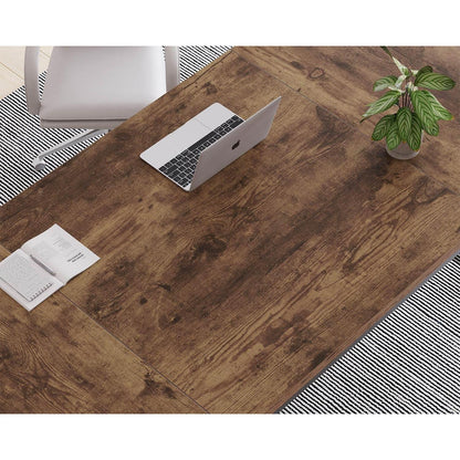 Großer moderner Schreibtisch 180cm Eiche & Schwarz für Home Office