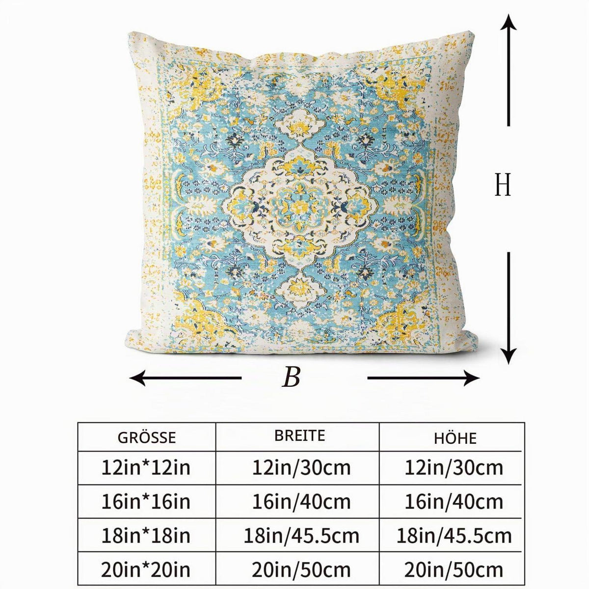 Boho Kissenbezüge 2er Set Floral Vintage 50x50 cm