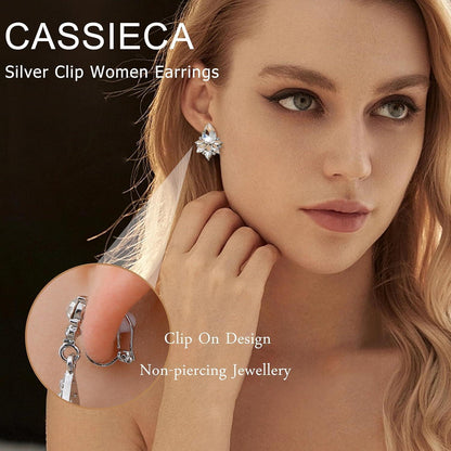 6 Paar Clip Ohrringe Damen Strass Hängend Non-Piercing