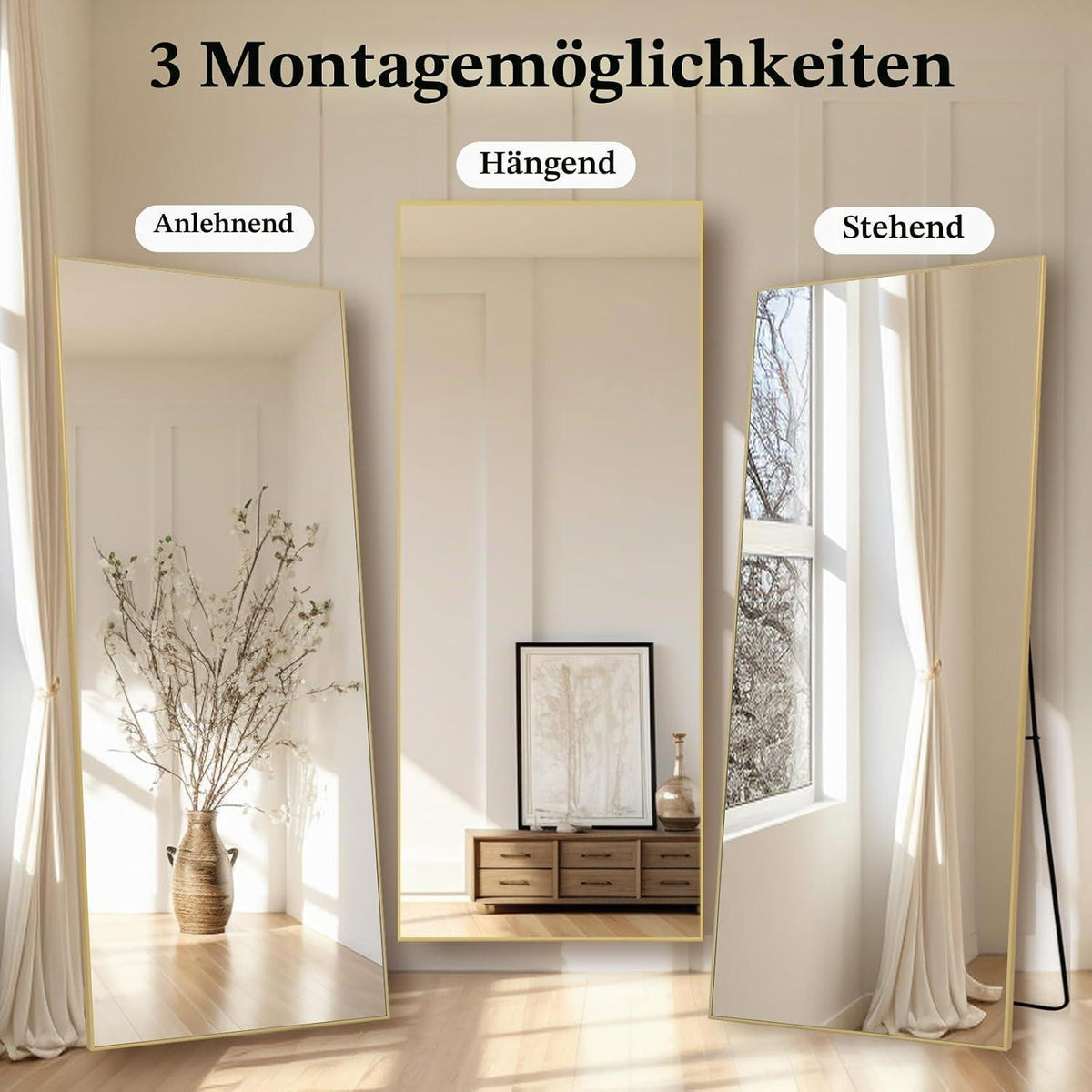 Ganzkörperspiegel 180x76cm – Stehspiegel für Schlafzimmer & Wohnzimmer
