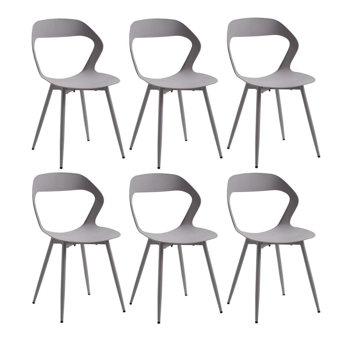 Nordischer Esszimmerstuhl 6er Set – Grau & Grau