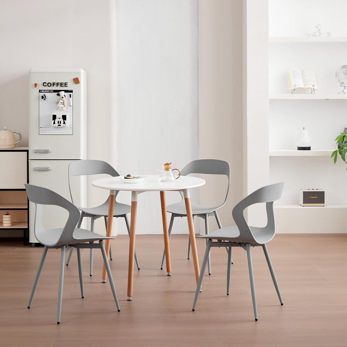 Nordischer Esszimmerstuhl 6er Set – Grau & Grau