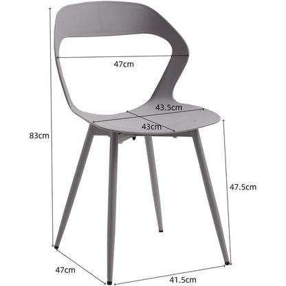 Nordischer Esszimmerstuhl 6er Set – Grau & Grau