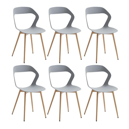 Nordischer Esszimmerstuhl Set 6er – Grau & Holzoptik