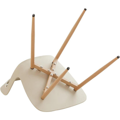Nordischer Esszimmerstuhl Set 4er – Khaki & Holzoptik
