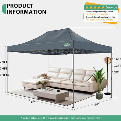 Faltpavillon 3x4.5 Wasserdicht mit Seitenteilen – Grau