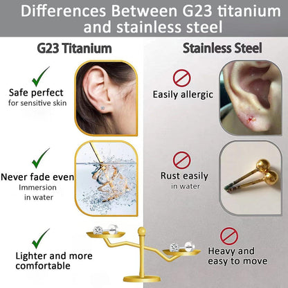 G23 Titan Piercing Schmuck für Ohr, Lippe, Nase – Gewindelose Push-In Studs