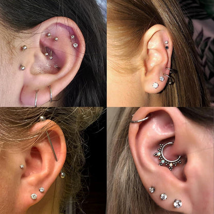 G23 Titan Piercing Schmuck für Ohr, Lippe, Nase – Gewindelose Push-In Studs