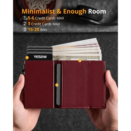 YESIIW RFID Herren Geldbörse Airtag Wallet mit Münzfach