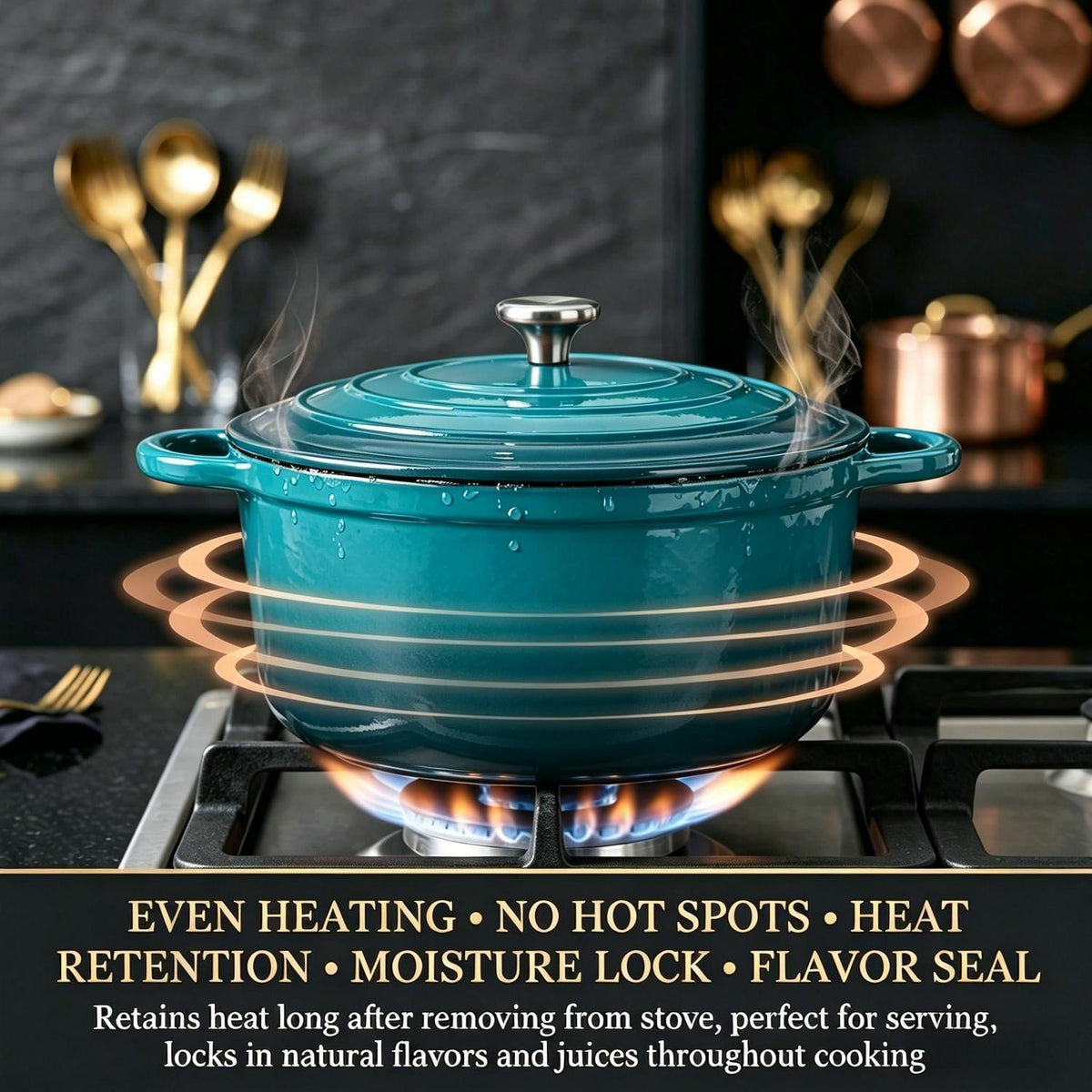 Gusseisen Kochgeschirr Set Teal 4-teilig – Ofenfest & Antihaft