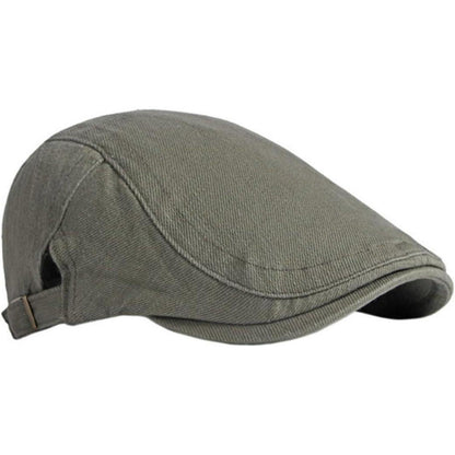 Baumwoll Flatcap Herren Sommer – Schiebermütze Newsboy Cap Armeegrün
