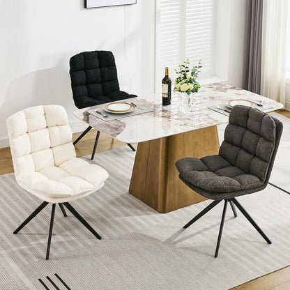 Drehbare Esszimmerstühle 4er Set, Grau, Gepolstert & Komfortabel