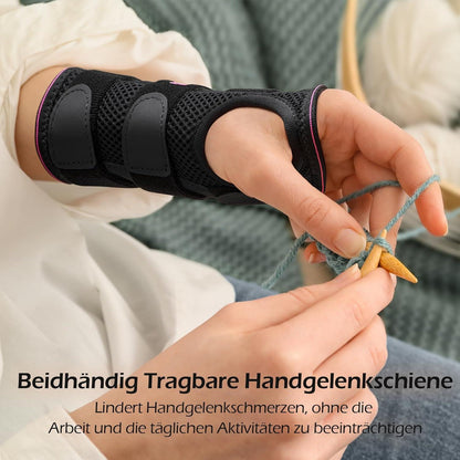 Handgelenkschiene mit 3 Schienen für Karpaltunnelsyndrom S/M Rechts- Rosarot