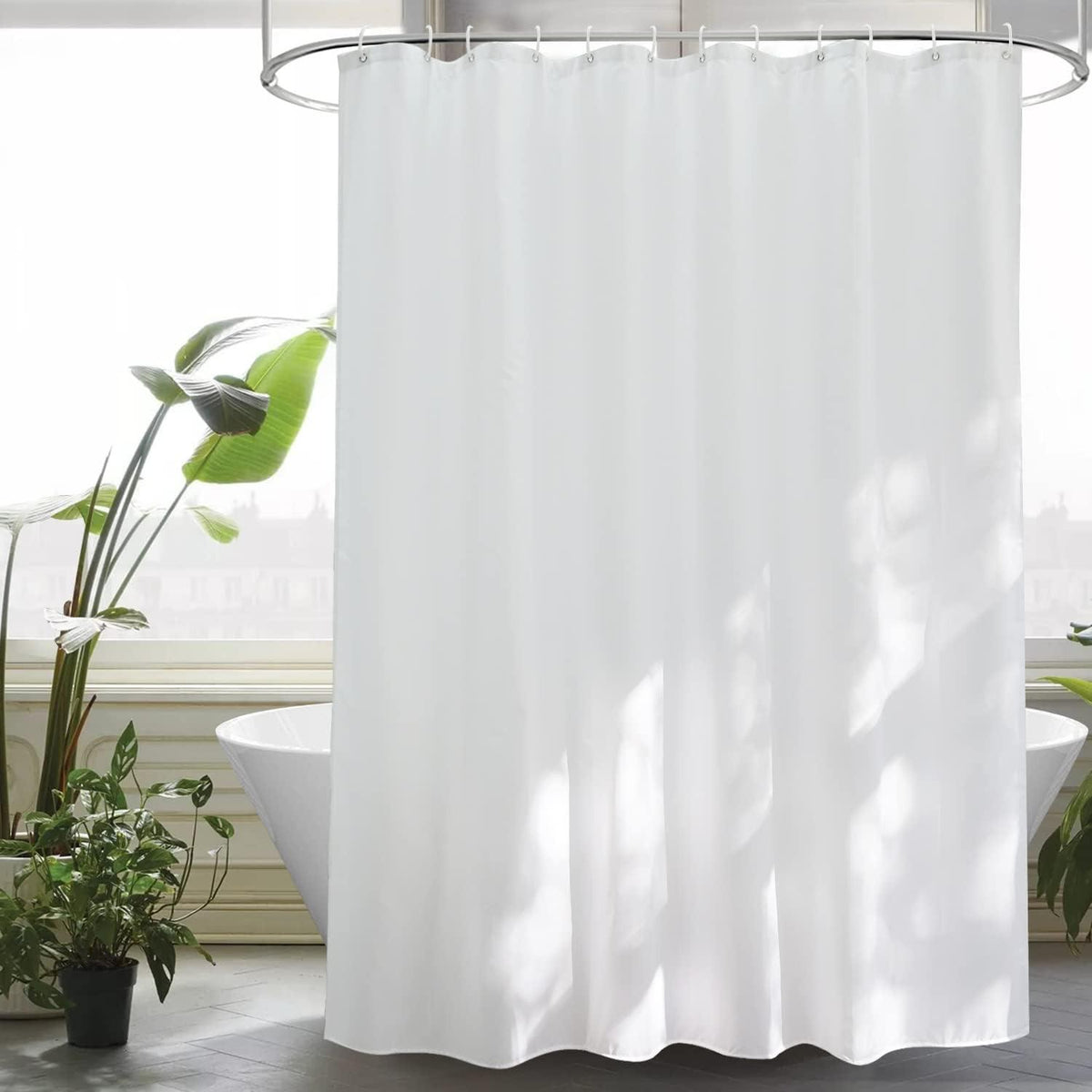 Extra langer Duschvorhang Weiß 180x240 cm wasserdicht anti-schimmel