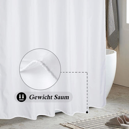Extra langer Duschvorhang Weiß 180x240 cm wasserdicht anti-schimmel