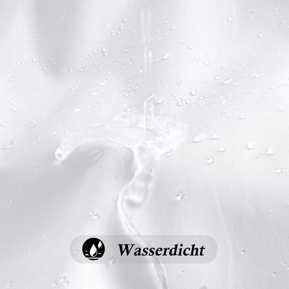 Duschvorhang 180x240 cm Weiß Wasserdicht Textil Anti-Schimmel Waschbar