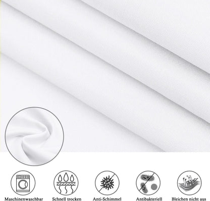 Duschvorhang 180x240 cm Weiß Wasserdicht Textil Stoff Anti-Schimmel waschbar