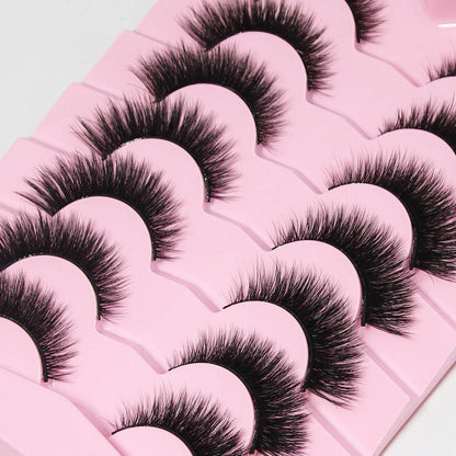 7 Paar 3D Natürliche Falsche Wimpern – Wiederverwendbar & Flauschig