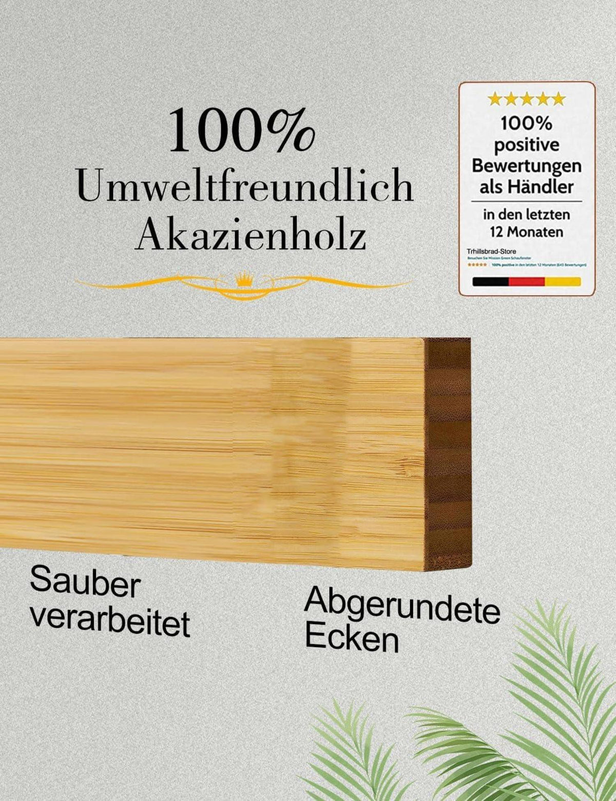 Magnetleiste 50cm Messerhalter Magnetisch Holz Selbstklebend Silber