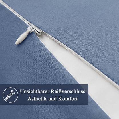 80x80 Kissenbezug 2er Set - Blau, Mikrofaser
