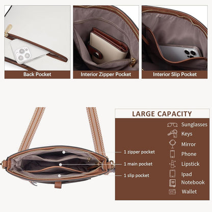 BOSTANTEN Damen Handtasche Mittelgroß Veganes Leder Crossbody Schwarz