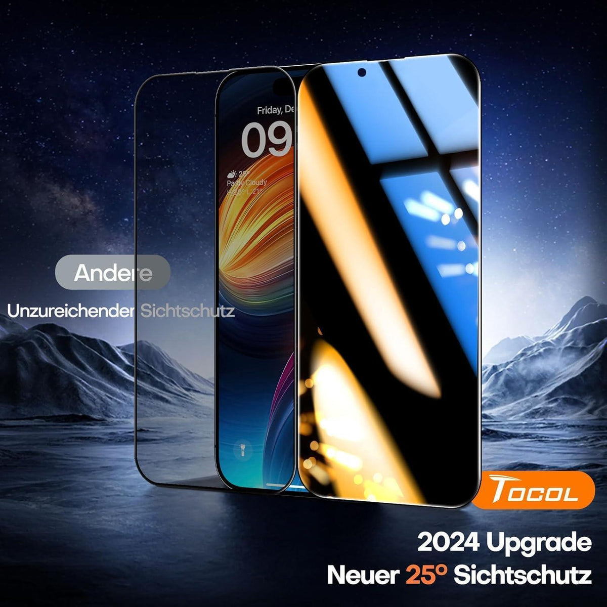 Schutzfolie für iPhone 13/13 Pro/16e mit Sichtschutz