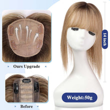Echthaar Haarteil mit Pony, Ombre Aschblond, 12 Zoll