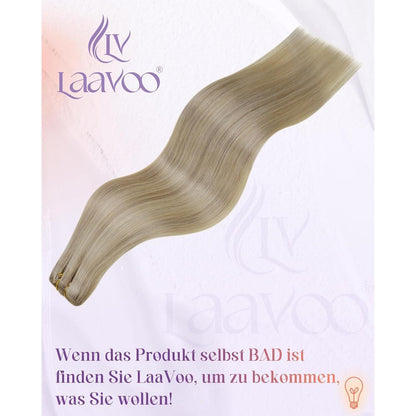 Echthaar Tressen zum Einnähen Blond 60cm – 100g