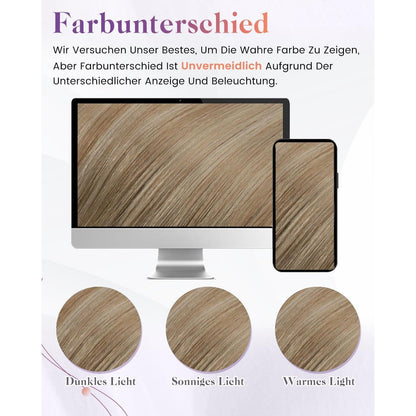 Remy Echthaar Pferdeschwanzverlängerung Aschblond mit Goldblond 40cm