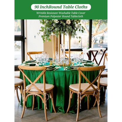 Grüne Runde Tischdecke 228cm – 10er Pack | Fleckenfrei & Waschbar