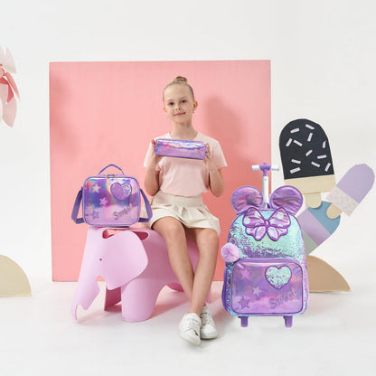 Schulranzen Trolley Mädchen 7 Jahre – Lila Mouse Set