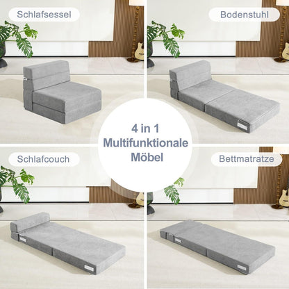 Schlafsessel 70x190 cm mit Memory Schaum & Kissen – Gästesofa