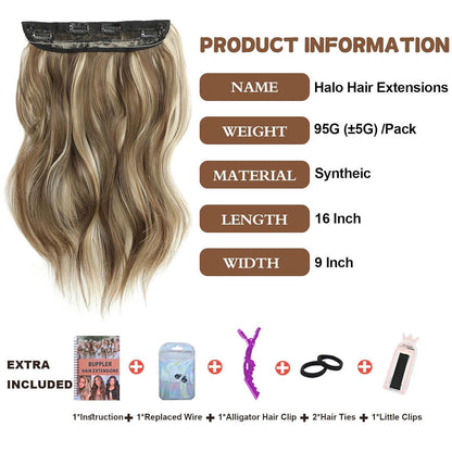 Haarverlängerung Wellig, 40,6 cm, Mittleres Braun/Blond