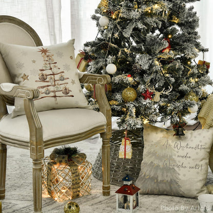 Weihnachtliche Kissenbezüge 4er Set 50x50 cm – Winter Deko