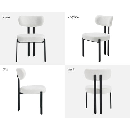 Esszimmerstühle Kunstfell 2er Set Modern Weiß
