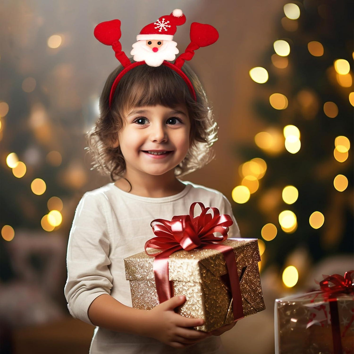 12er Pack Weihnachts-Haarreifen Santa Rentier Schneeflocken Bögen