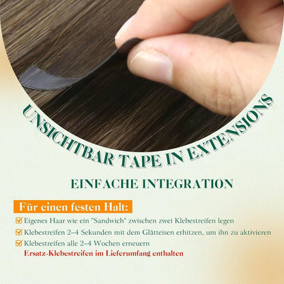 Echthaar Tape Extensions 60cm Blond Balayage Ombre